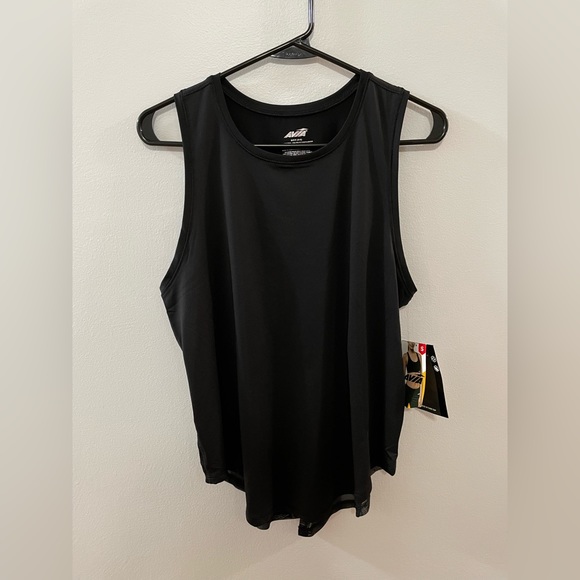 NWT SM AVIA Black Meshback Workout Top - Picture 1 of 5
